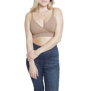 New Ingrid & Isabel Cooling Crossover Nursing Bra Beige Tan Size Small